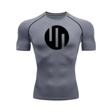 Imagem de Camiseta De Compressão Branca Masculina Para Corrida, Secagem Rápida, 