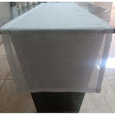Imagem de Caminho de Mesa Grande Linho Decoração Trilho de Mesa Luxo Rústico Diversos Tamanhos(Off White,1,90m x 35cm)