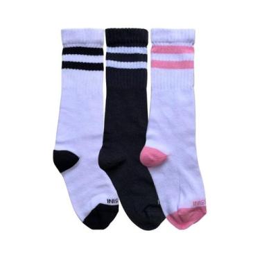 Imagem de Kit 3 Pares Meia Cano Longo 3/4 Cool Escola Órtese Cor:601Tamanho:29-3