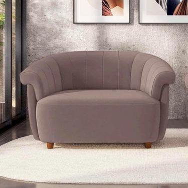 Imagem de Sofá Namoradeira Decorativa Latvia 150cm Pés de Madeira Veludo Rose G4