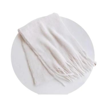 Imagem de Cachecol Feminino Rosa Quente De Caxemira, Manta Grossa E Macia De Pas