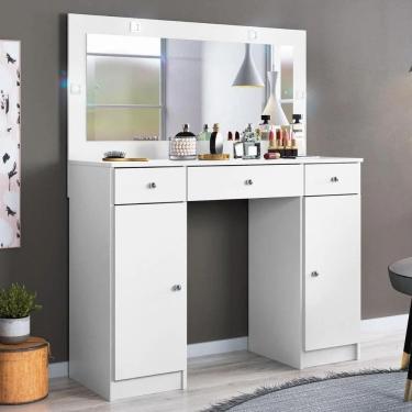 Imagem de Penteadeira Camarim Carisma Com Espelho E Gaveta Nicho Branco - Demóbile