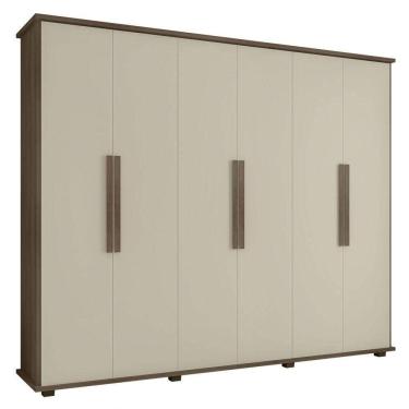 Imagem de Guarda-roupa Casal 6 Portas 4 Gavetas Freijó Com Off White Canadá - Rv Móveis