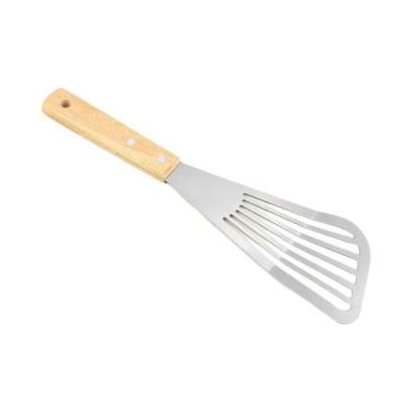 Imagem de Espátula De Aço Inoxidável Para Fritar Peixes Com Cabo De Madeira, Ute