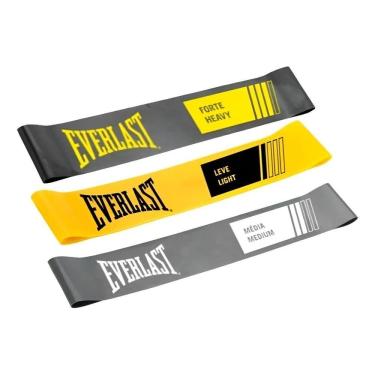 Imagem de Kit 3 Mini Band Tensão Progresiva Everlast - Preto