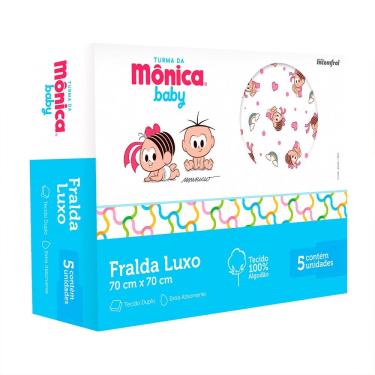 Imagem de Fralda Luxo Estampada 67 cm x 70 cm 5 Unidades