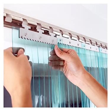 Imagem de Porta de cortina de fita de refrigeração de PVC para sala de estar, armazém, catering, refrigerador e freezer - 2 mm de espessura, opções personalizáveis