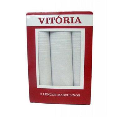 Imagem de Kit c/ 3 Lenço Masculinos Vitória Cores Sortidas - 1883 - Lenços Presi