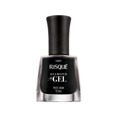 Imagem de Esmalte Risqué Diamond Gel Preto Caviar - Cremoso Hipoalergênico 9,5ml