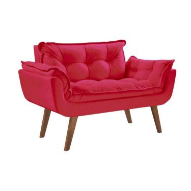Imagem de Poltrona Namoradeira Orion Pé Palito Tecido Vermelho