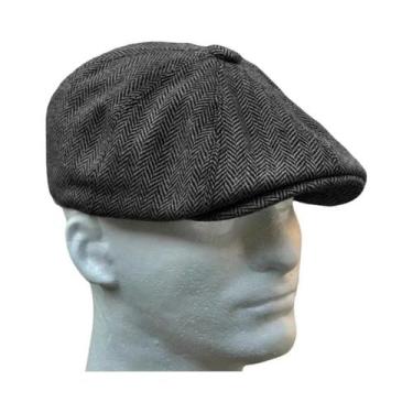 Imagem de Boina Masculina Retrô De Feltro De Lã Estilo Espinha De Peixe Casual C