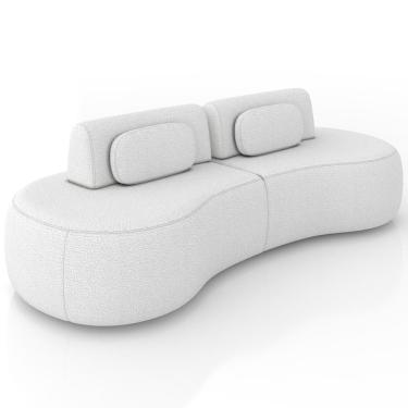 Imagem de Sofá 4 Lugares Orgânico Para Sala Living 280cm Vasti M03 Bouclê Cru - Lyam Decor