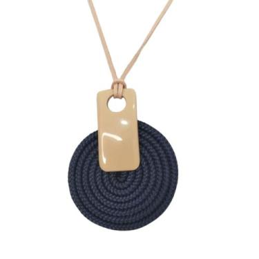 Imagem de Maxi Colar Feminino Mandala Kit Com Brinco Pedra Em Resina - MLBpel, A