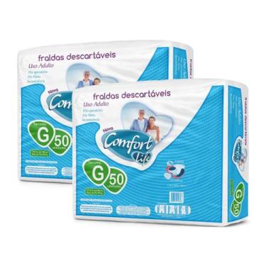 Imagem de Kit Com 2 Pacotes Fralda Descartável Geriátrica Adulto Comfort Life G 