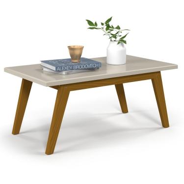 Imagem de Mesa De Centro Para Sala Madeira Retangular Prism Patrimar Off White