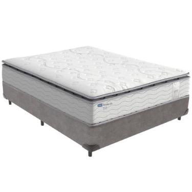 Imagem de Cama Box e Colchão Amsterdã Molas Ensacadas Casal Probel, Cinza