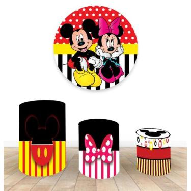 Imagem de Painel Redondo 1,50 Trio Capa De Cilindro Casal Mickey 1 - Fantasia Br