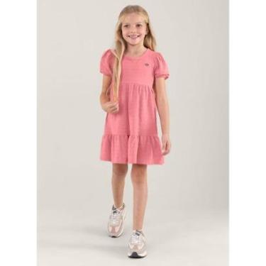 Imagem de Vestido em malha holiday infantil menina Brandili Rosa-Feminino