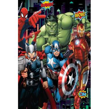 Imagem de Painel Festa Retangular P Casado 1,5x2,2 Heróis Marvel - Fantasia Brás