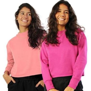 Imagem de Kit 2 Cropped Moletom Flanelado-Feminino
