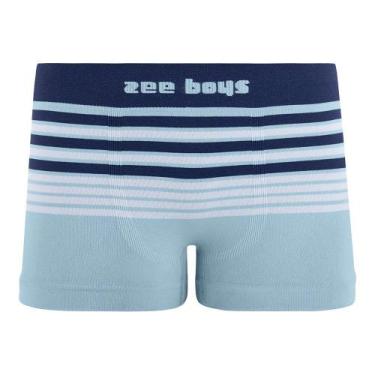 Imagem de Cueca Boxer Infantil Listrada Azul Gelo - Zee Rucci, P