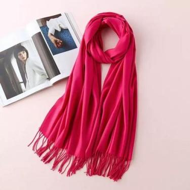 Imagem de Anti-pilling cachecol feminino de inverno com 180g Cor:pinkQUANTIDADE: