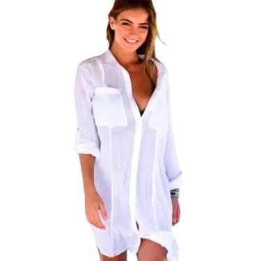 Imagem de Saida de Praia  Vestido Camisão Chemise Moda Verão  - GISELE FREITAS, 