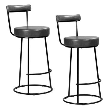 Imagem de Kit 02 Banquetas Alta Para Cozinha Área Gourmet Miami Couríssimo Preto - Abmaza