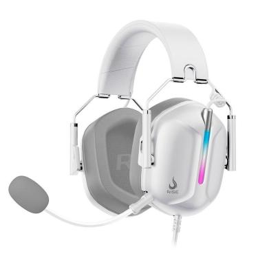 Imagem de Headset Gamer Rise Mode G1 Special Edition White, Driver 50mm, Led Rainbow, USB e P3 3.5mm,-Unissex