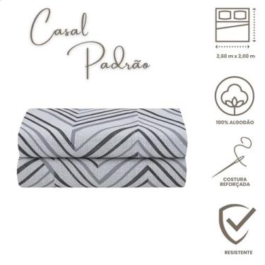Imagem de Lençol de Cima Casal Malha 100% Algodão Estampado Avulso sem Elástico 