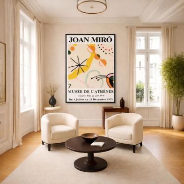 Imagem de Quadro Canvas Joan Miro Elements Poster 70x50cm Mold Branca