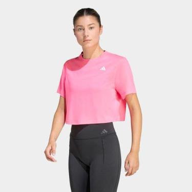 Imagem de Camiseta Adidas Essentials Feminina, Rosa escuro, M