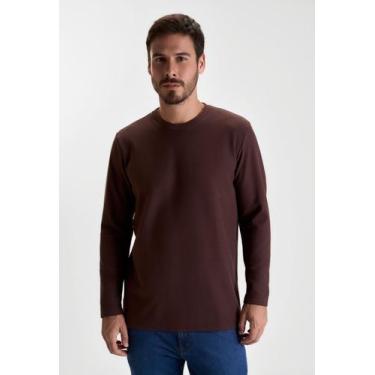 Imagem de Camiseta docthos relaxed fit manga longa texturizada, 026 marrom escur