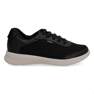 Imagem de Tênis Usaflex Feminino Couro Lateral Tecido Casual UD02006-Feminino