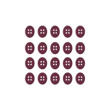 Imagem de Botão Oval 4 Furos - 100 Unidades - We Care About, Vinho