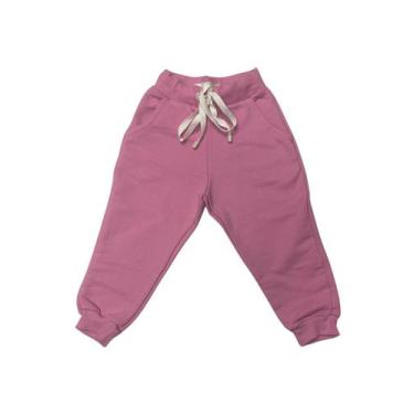 Imagem de Calça Infantil Menina Moleton Rosa Bugbee, Rosa, 4