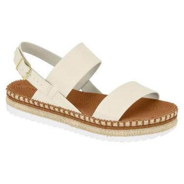 Imagem de Sandália Fem Duas Tiras Flatform Fivela Metal Moleca 5447518, Branco o