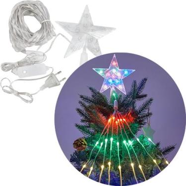 Imagem de Ponteira Estrela Luz LEDs Colorido Enfeite Natal Bivolt 1,5m - Genéric