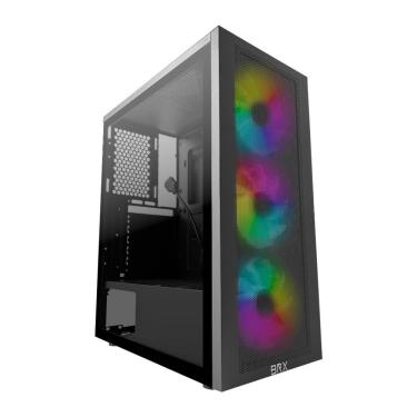Imagem de Gabinete Gamer CA-O56 Vidro Temperado com 3 Fans Frontais LED RGB Painel Lateral Transparente BR-X