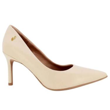 Imagem de Scarpin Feminino Usaflex Ah1901019002 Bico Fino Couro Bege, Bege, 37