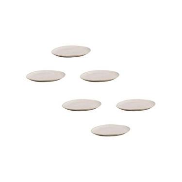 Imagem de Conjunto de Pratos de Sobremesa Ovais Porto Brasil Orgânico Latte 22,5cm - 6 peças