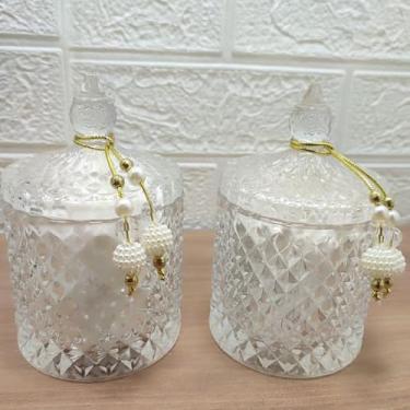 Imagem de Porta Algodão e Cotonete Com Tampa Porta Joias Organizador Para Banheiro e Lavabo Potiche Decorativo Pote Multiuso Para Maquiagem e Biju Kit Higiene - Luiggi Presentes® (Dourado)