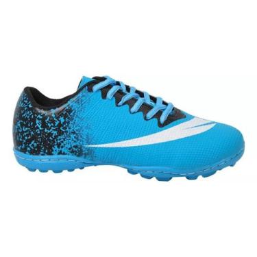 Imagem de Chuteira Society Infantil Tênis Futebol Cr7 Copa Macia - Dray, Azul, 3