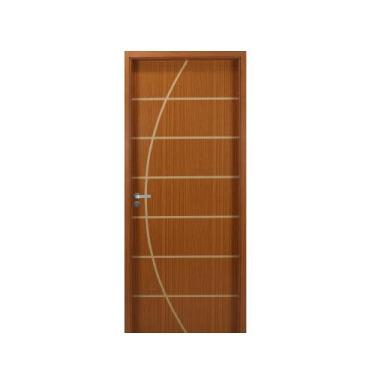 Imagem de Kit Porta de Madeira Decorada 215x74cm com Batente de MDF Ultra 12cm N