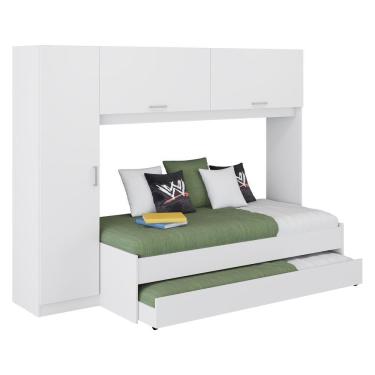 Imagem de Bicama Com Guarda-roupa Para Colchão 88 X 188 Cm Multimóveis Branca