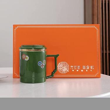 Imagem de caneca de chá com tampa e infusor, caneca de viagem com alça, xícara de chá de porcelana com tampa, escritório feminino, caneca meh, xícara com tampa, xícaras de chá de china, canecas de escritório (?????-???????)