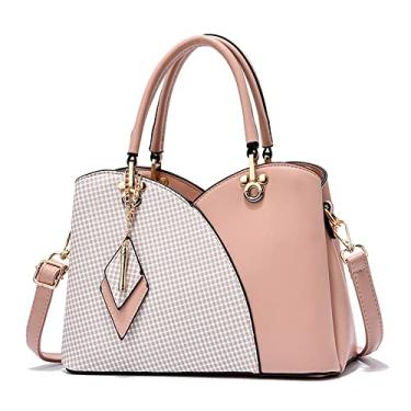 Imagem de Bolsas e bolsas femininas de couro fashion alça superior bolsa transversal bolsa de ombro para mulheres, rosa