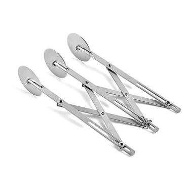 Imagem de Tingpai 3 Roda de Aço Inoxidável Faca de Pizza Faca Cortador de Faca Divisor de Massa Ajustável pa Pastelaria Pizza Massas Bolos Biscoitos Cozinha Fer menta de Cozimento