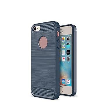 Imagem de Caso de capa de telefone de proteção Capa protetora para o caso do iPhone 5s, para o caso do iPhone 5, para iphone Se Caso textura de fibra de carbono à prova de choque Tpu. Caso Anti-choque Shatter-r