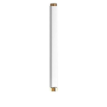 Imagem de 1pcs Chuveiro Extensão do tubo quadrado chuveiro do chuveiro braço braço inoxidável tubo de extensão de aço inoxidável tubo de extensão de 38cm, quadrado, branco, ouro
